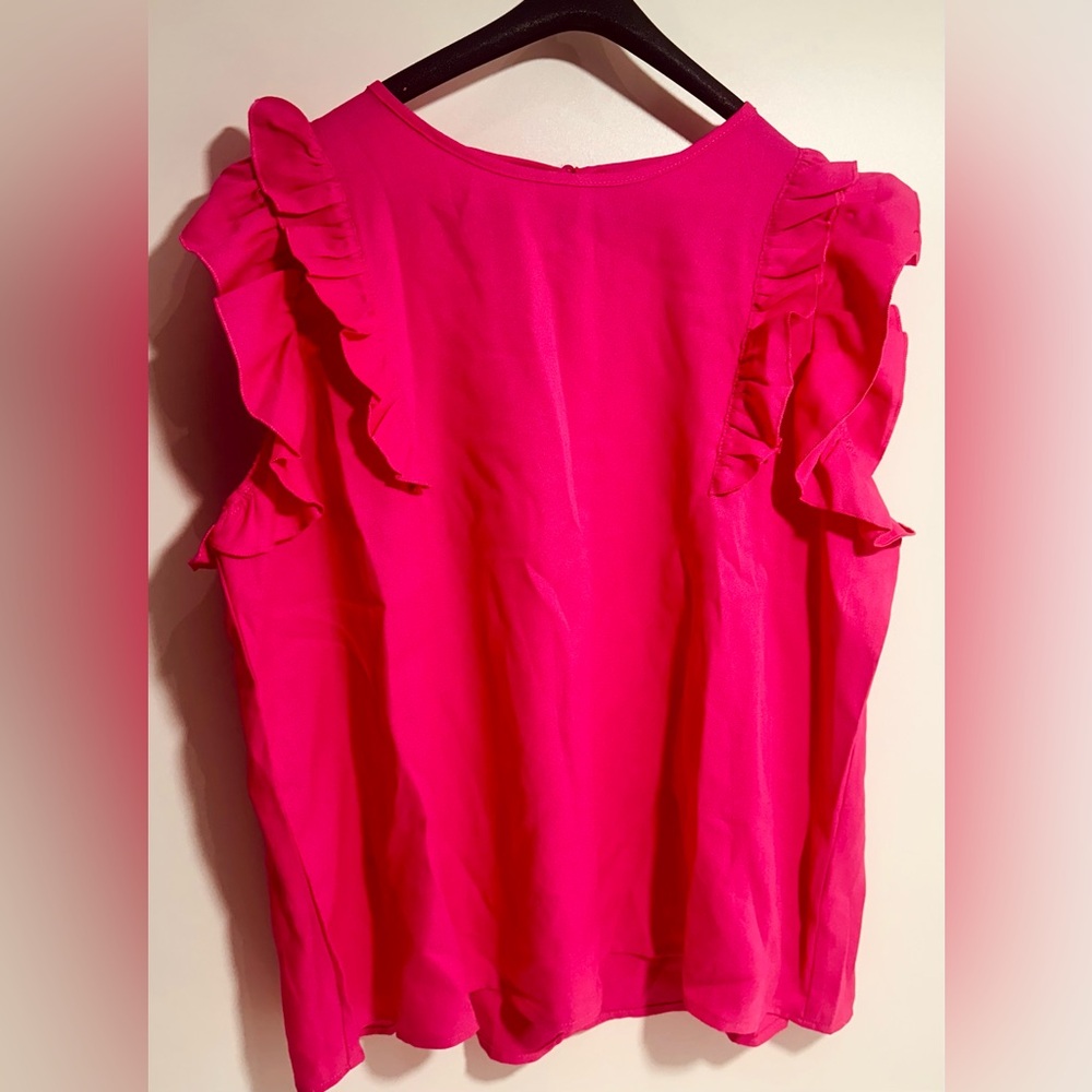 Short Sleeve Ruffle Blouse Womens/Teens Pink Shein Brand New Curvey Size 2XL
